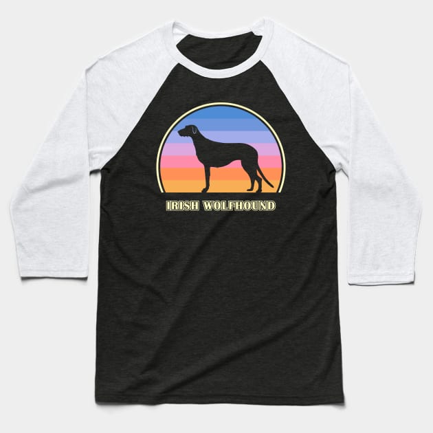 Irish Wolfhound Vintage Sunset Dog Baseball T-Shirt by millersye